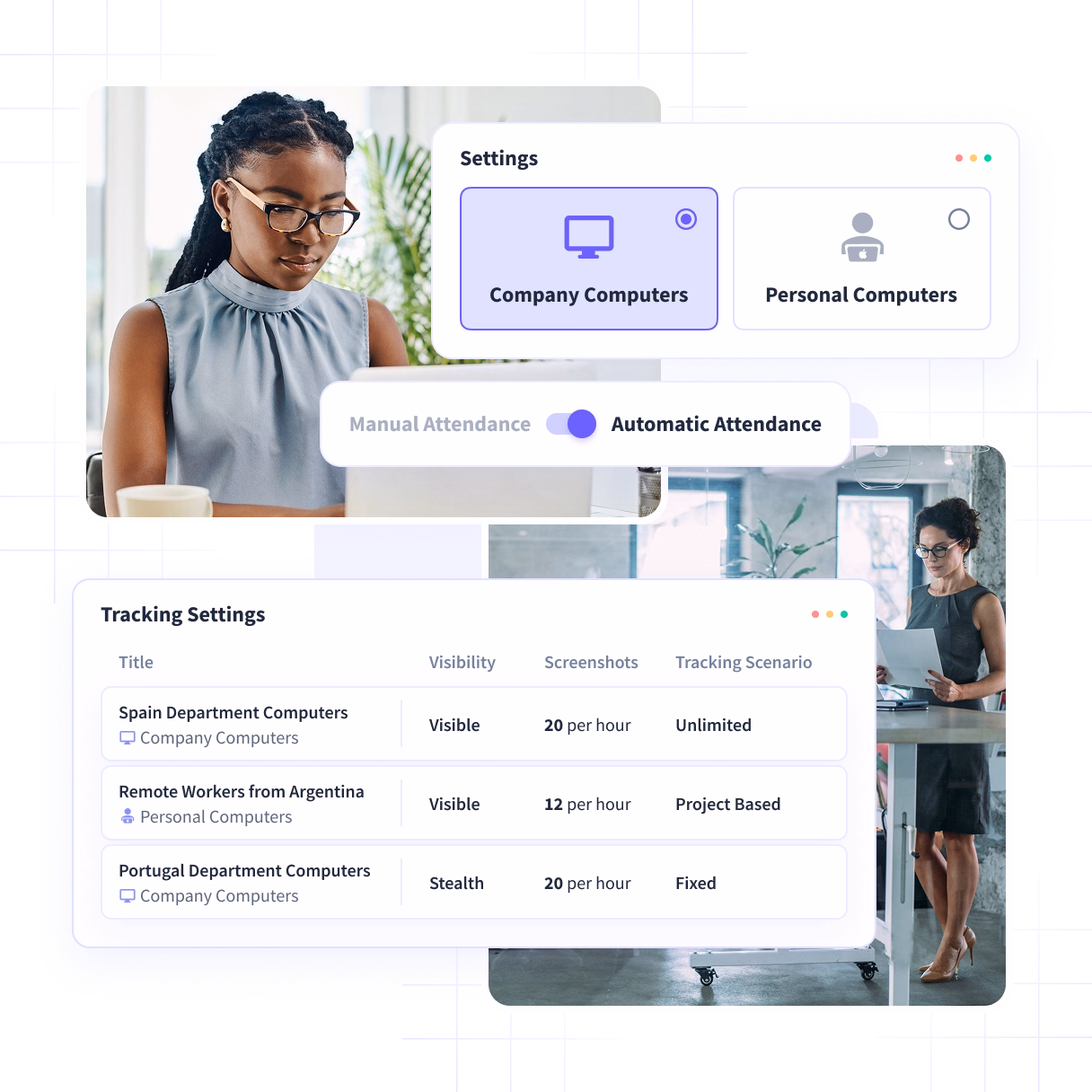 Insightful dashboard showing employee time on projects and tasks